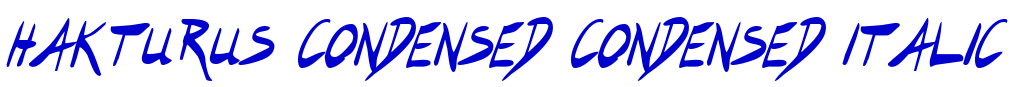 Hakturus Condensed Condensed Italic フォント